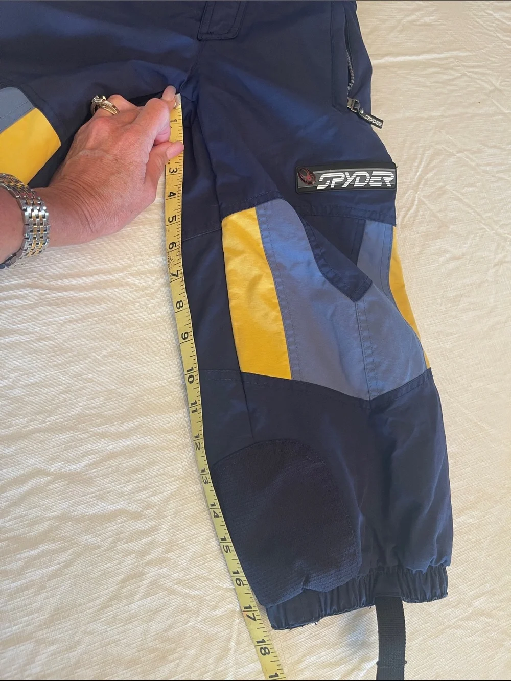 Spyder Kids Vintage 1990’s Tommy Moe Navy Blue/Yellow Two-Piece Ski Set Size 5